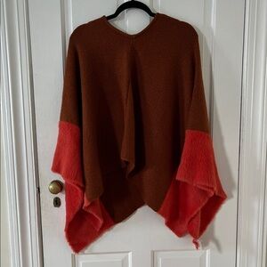 Ann Taylor Elegant Two-Tone Sweater Poncho